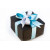 Dark brown paper with flower ribbon 